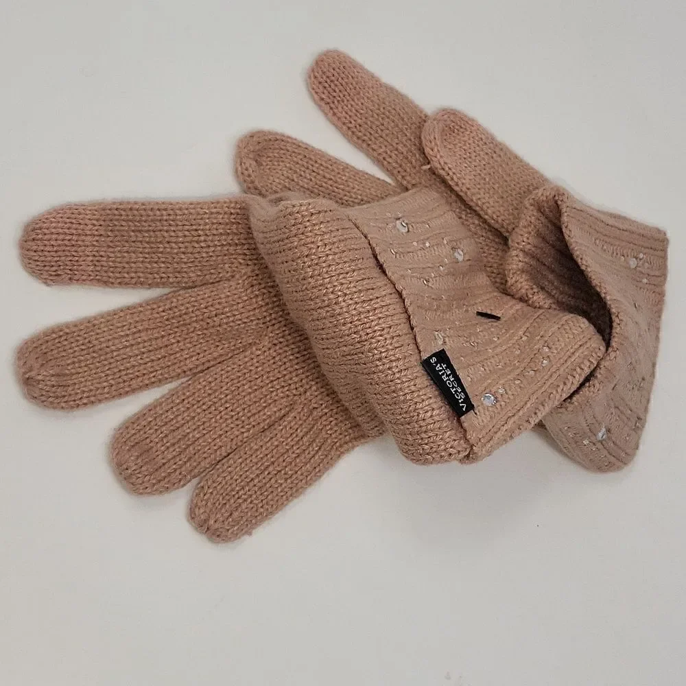 Victoria's Secret Pale Pink Gloves with Rhinestones